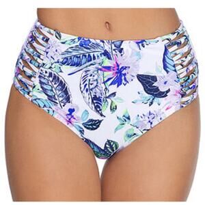 High waist floral bikini bottom